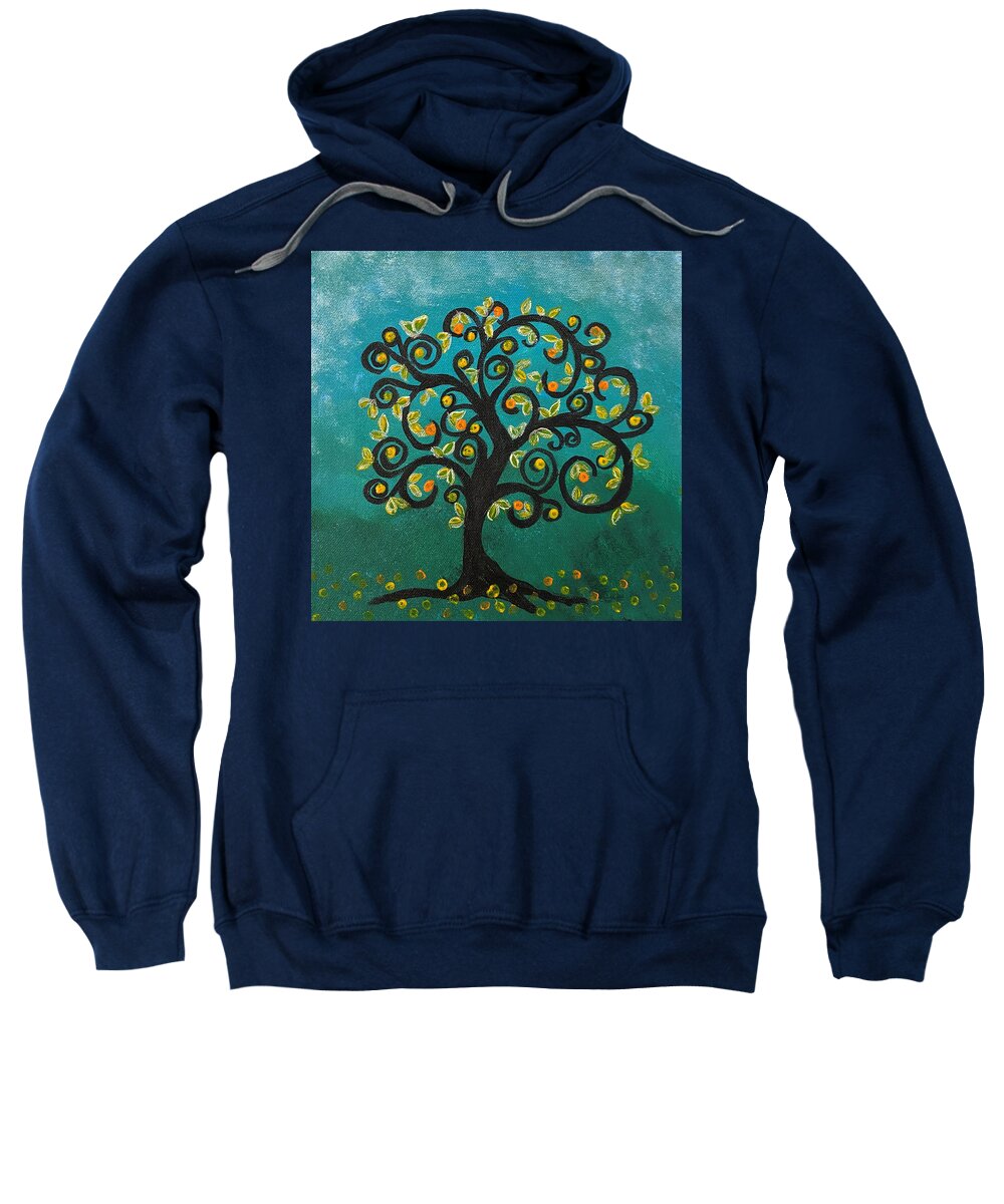 Tree Sweatshirt featuring the painting Whimsical Tree by Nancy Sisco