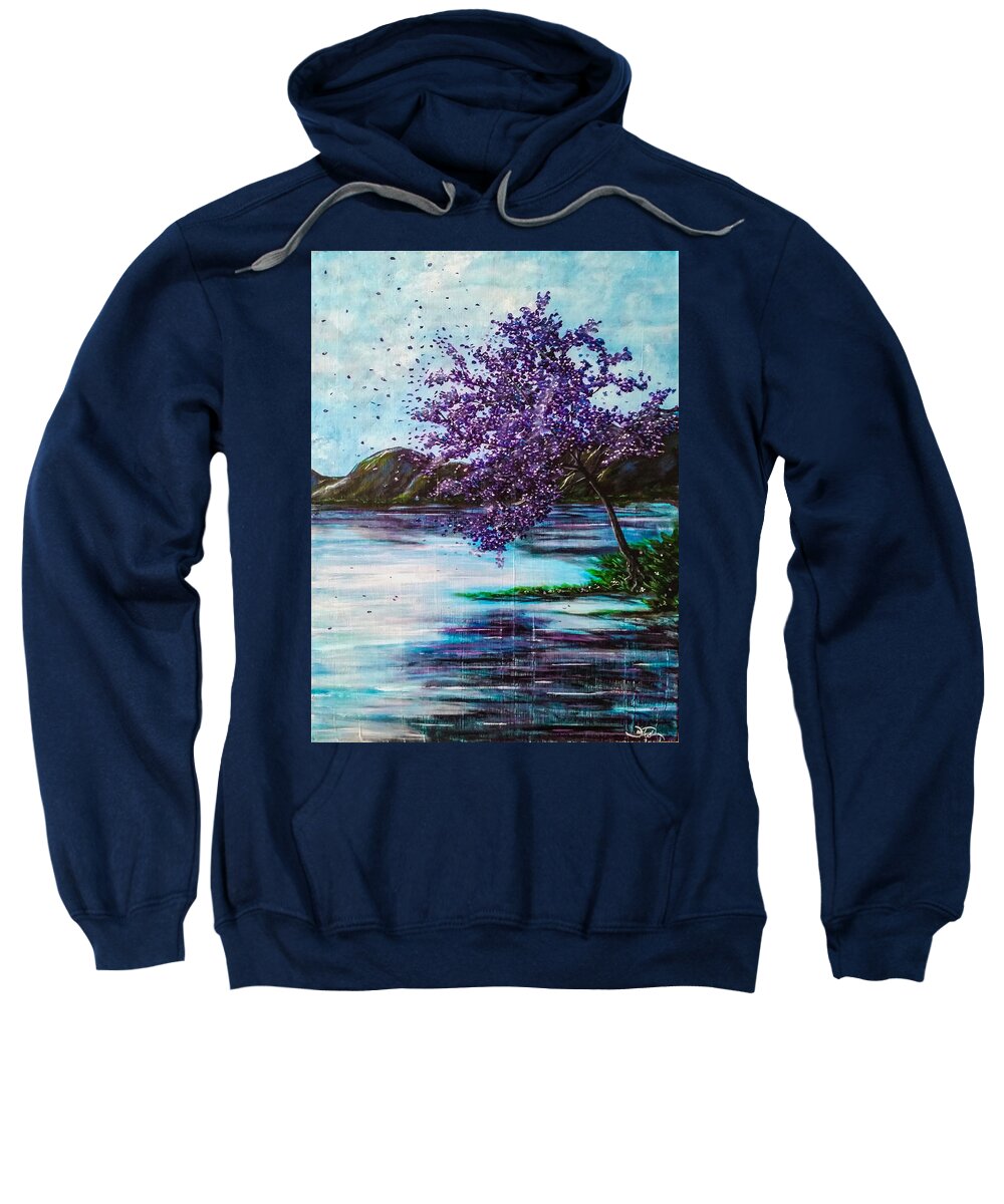 Landscape Sweatshirt featuring the painting Whispers of Wishes by Joel Tesch