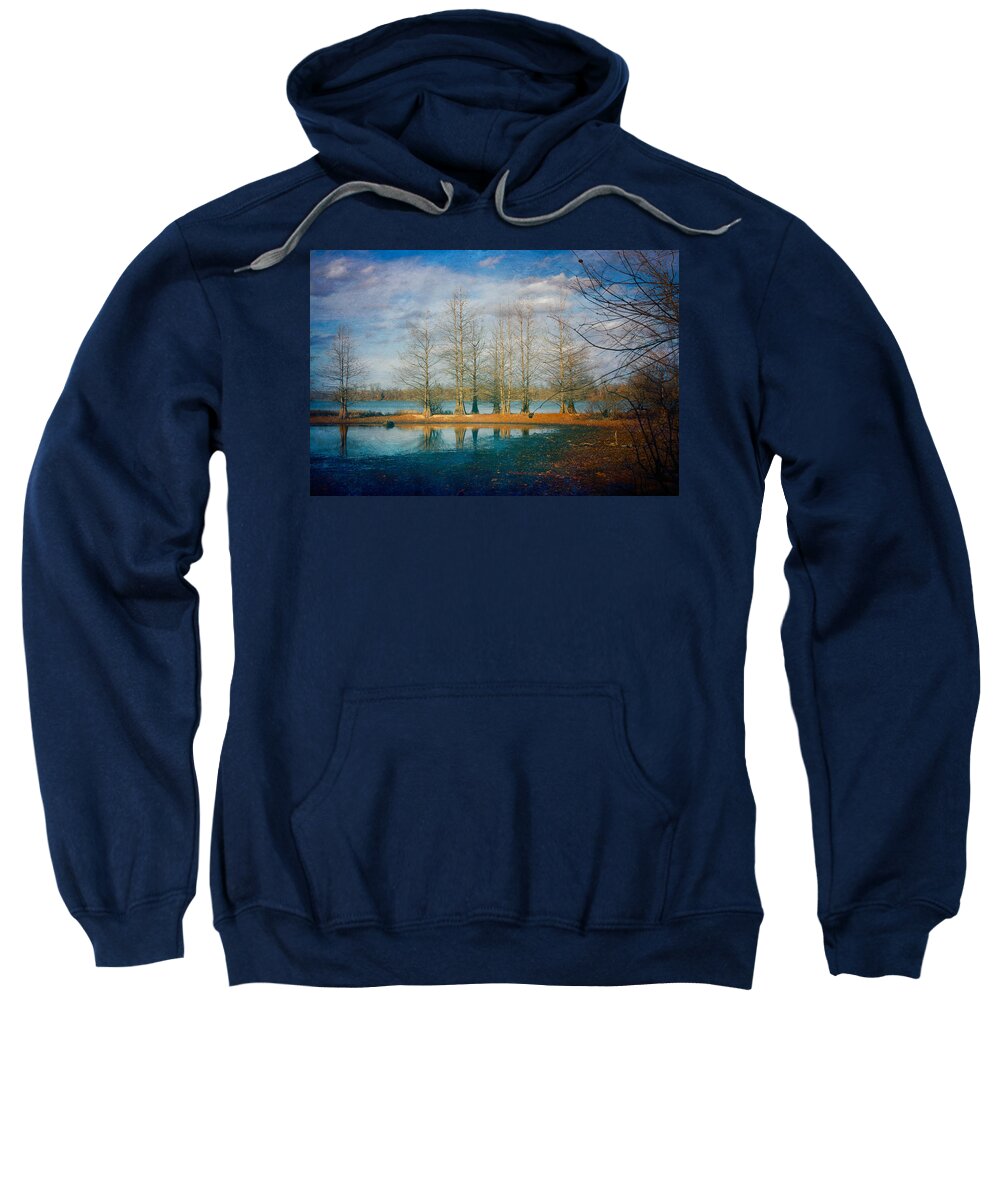 Winter Sweatshirt featuring the photograph Winter River by Steven Gordon