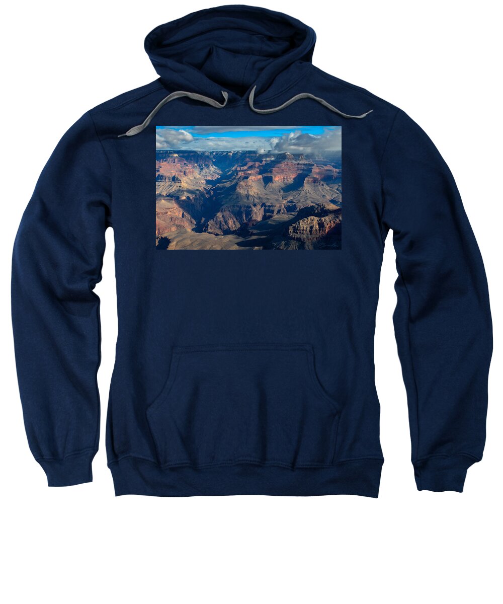 Wispy Clouds Grand Canyon Arizona Landscape Fstop101 Sweatshirt featuring the photograph Wispy Clouds over the Grand Canyon by Geno Lee