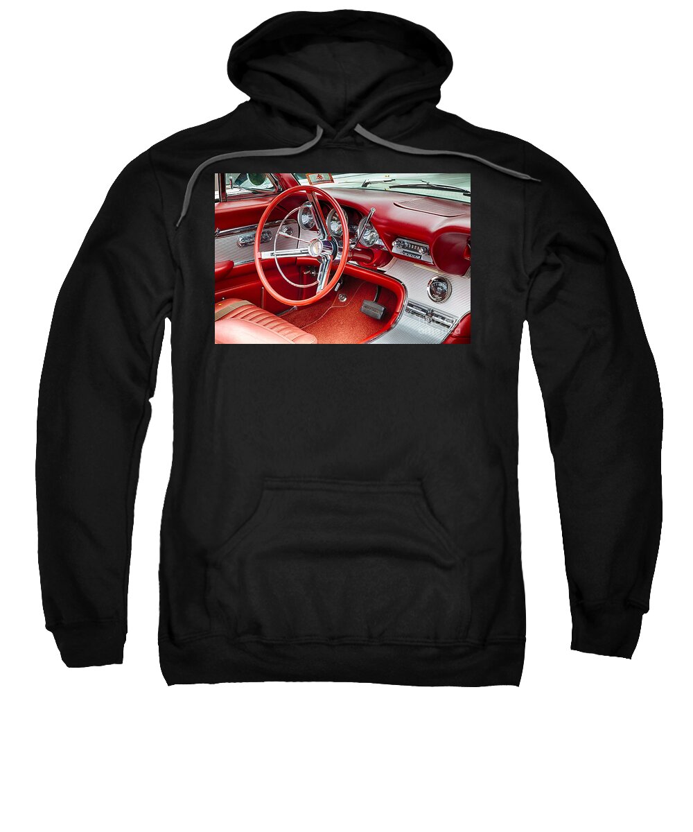 1962 Sweatshirt featuring the photograph 62 Thunderbird Interior #1 by Jerry Fornarotto