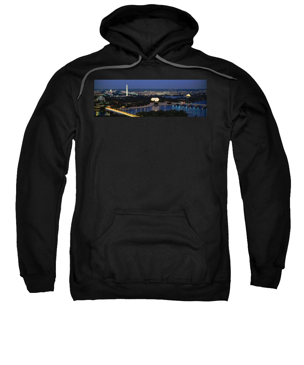Photography Sweatshirt featuring the photograph High Angle View Of A City, Washington #1 by Panoramic Images