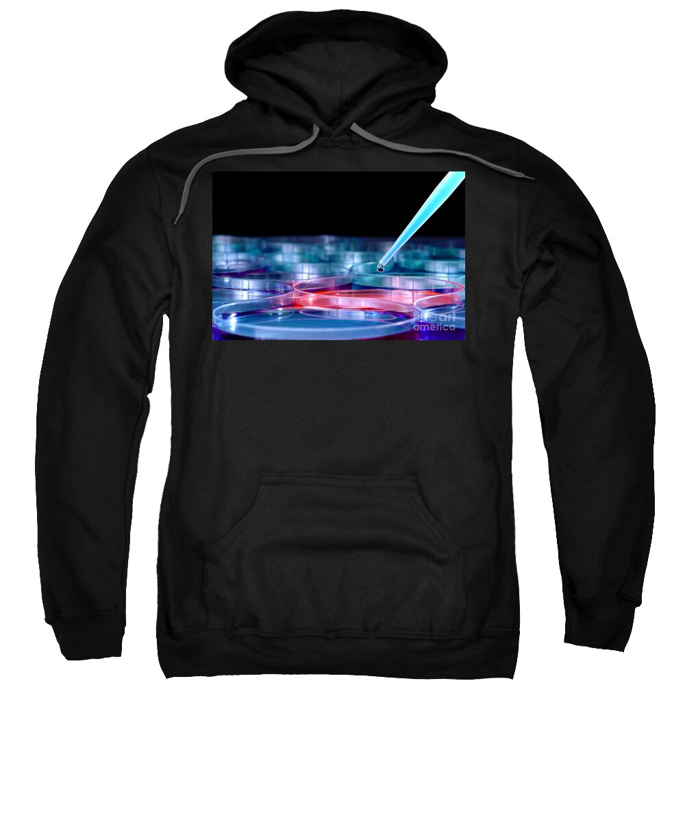 Lab Sweatshirt featuring the photograph Laboratory Experiment in Science Research Lab #1 by Science Research Lab