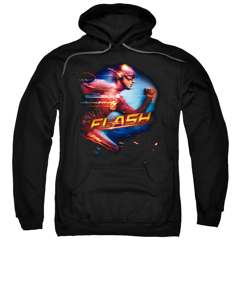 Superhero Sweatshirt featuring the digital art The Flash - Fastest Man #1 by Brand A