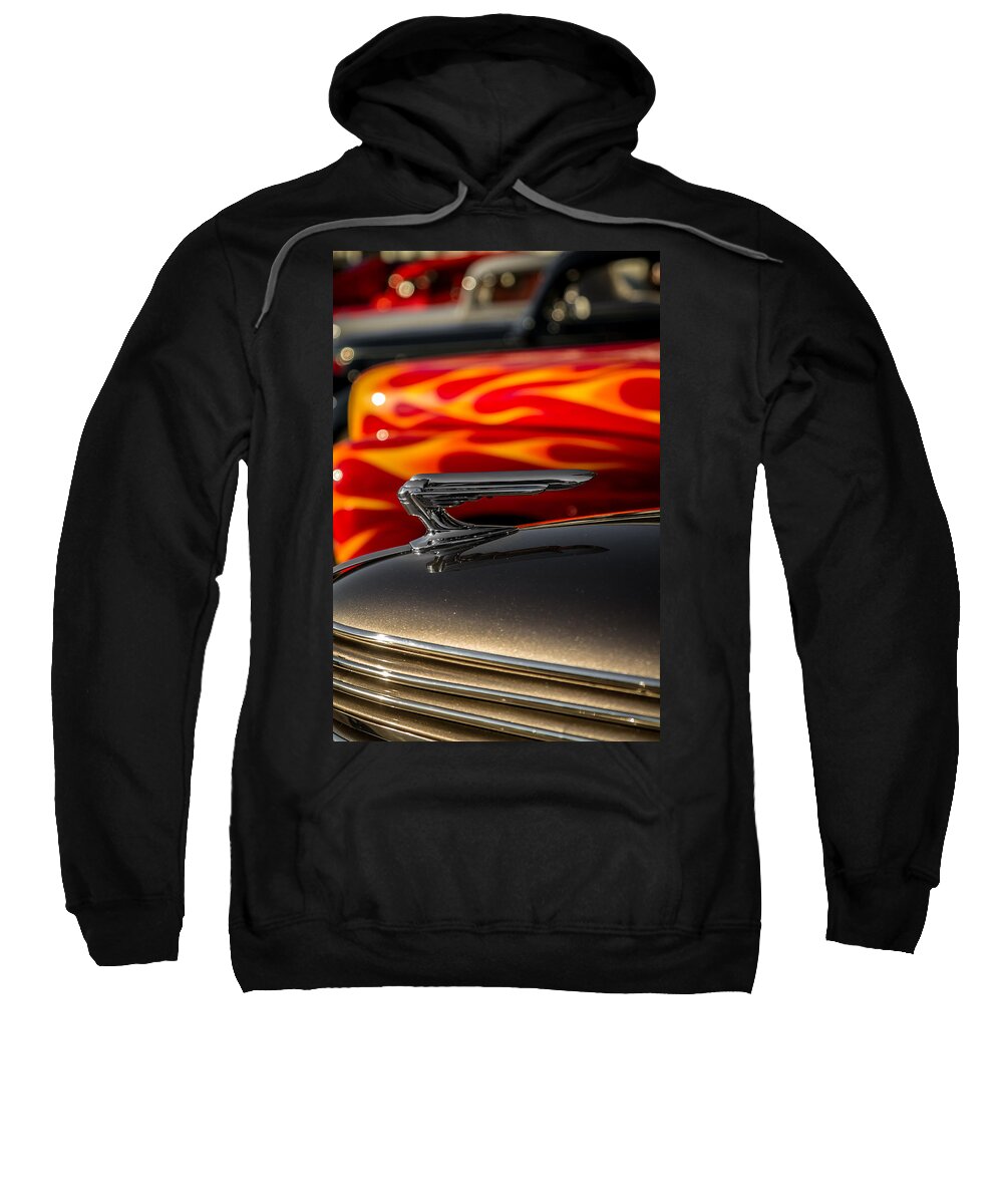 Car Show Sweatshirt featuring the photograph 1939 Graham Coupe Hood Ornament #2 by Ron Pate