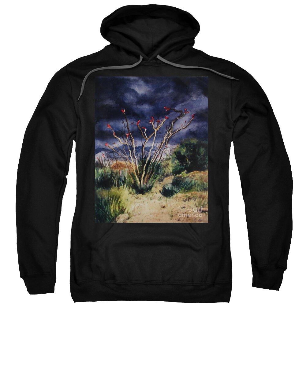 Landscape Sweatshirt featuring the painting Approaching Storm by Joan Coffey