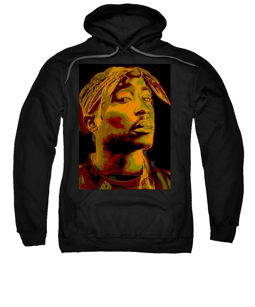 Tupac Sweatshirt featuring the painting 2pac by Fli Art