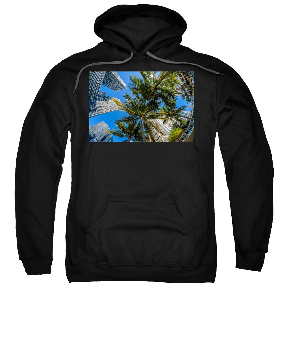 Architecture Sweatshirt featuring the photograph Downtown Miami Brickell Fisheye #5 by Raul Rodriguez