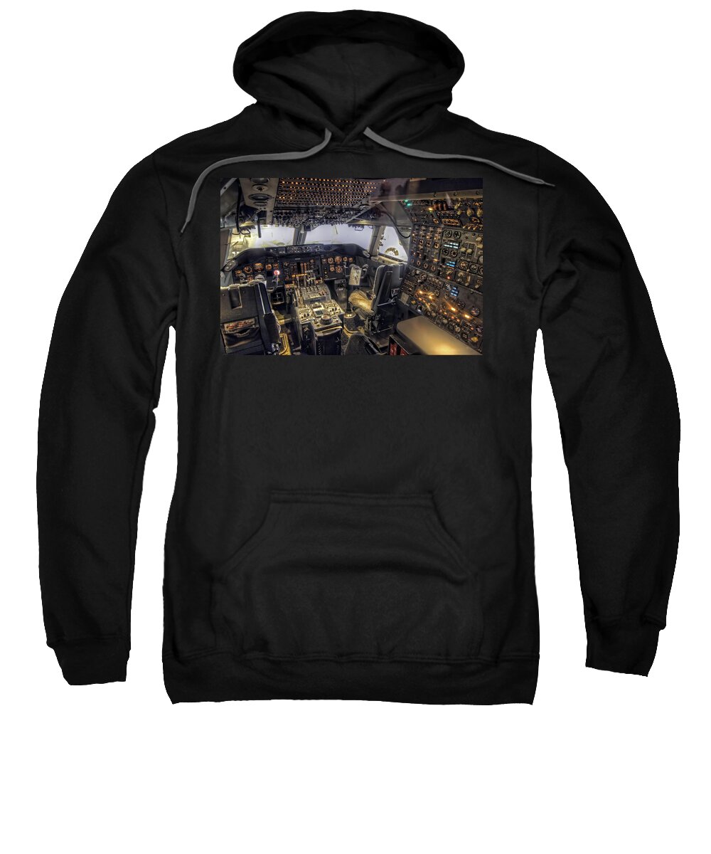 Tonemapped Sweatshirt featuring the photograph 747 Cockpit by Tim Stanley