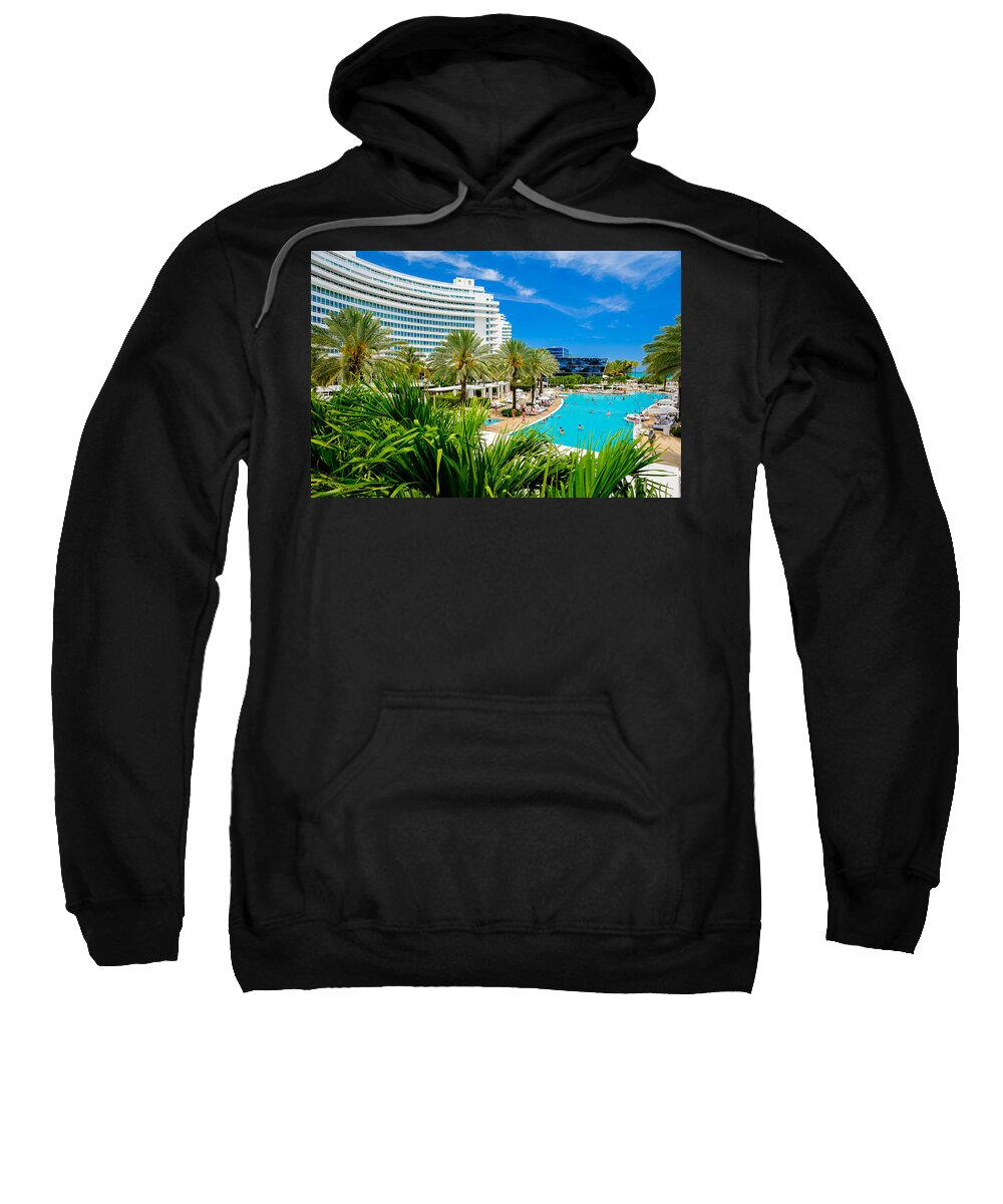 Architecture Sweatshirt featuring the photograph Fontainebleau Hotel by Raul Rodriguez
