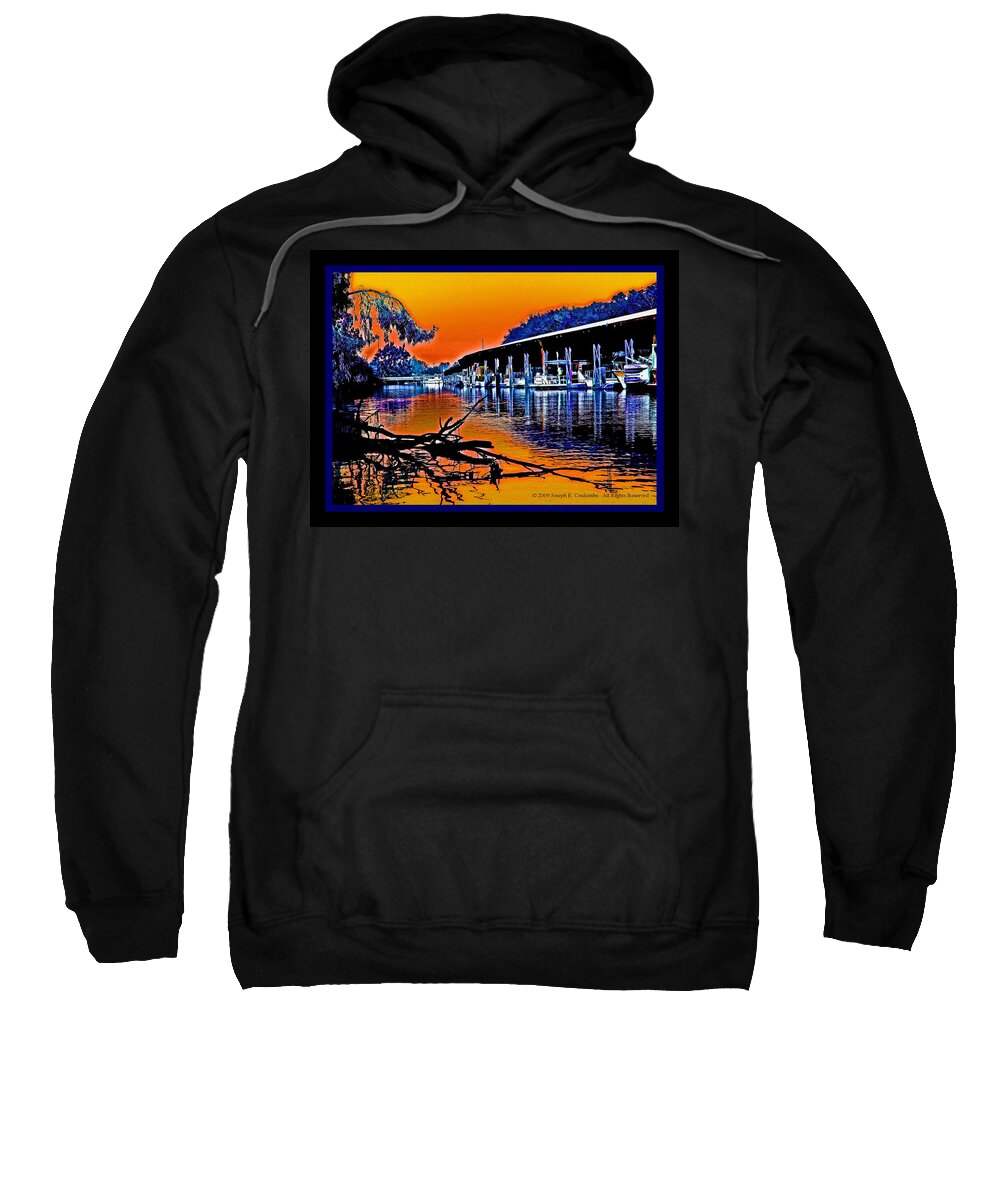 Sacramento River Delta Sweatshirt featuring the digital art A Delta Sunset by Joseph Coulombe