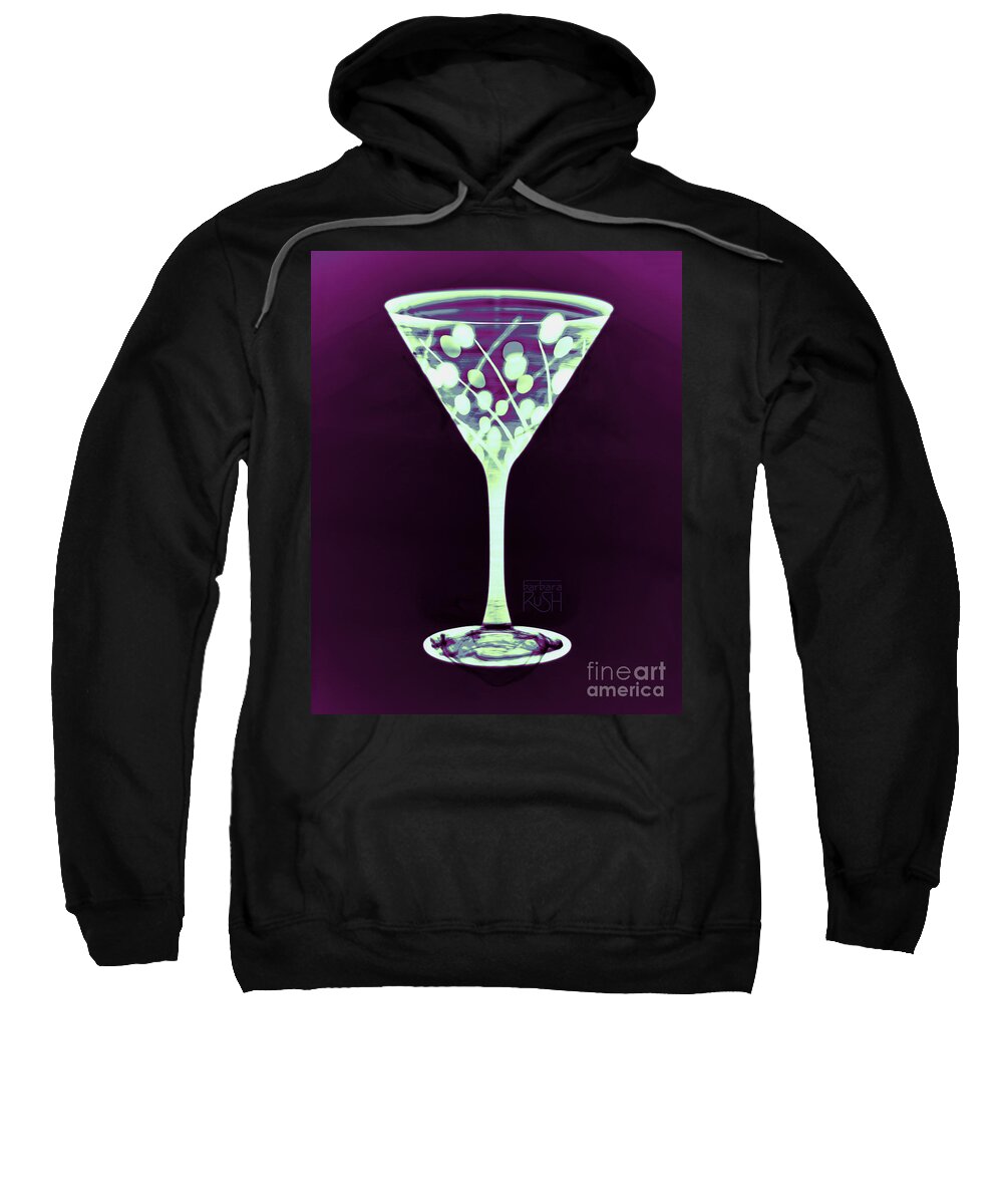 Martini Glass Art Sweatshirt featuring the photograph A Mint Martini on Plum by Barbara Rush