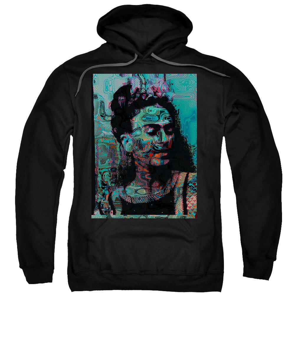 Frida Kahlo Sweatshirt featuring the painting Frida Kahlo by Bogdan Floridana Oana