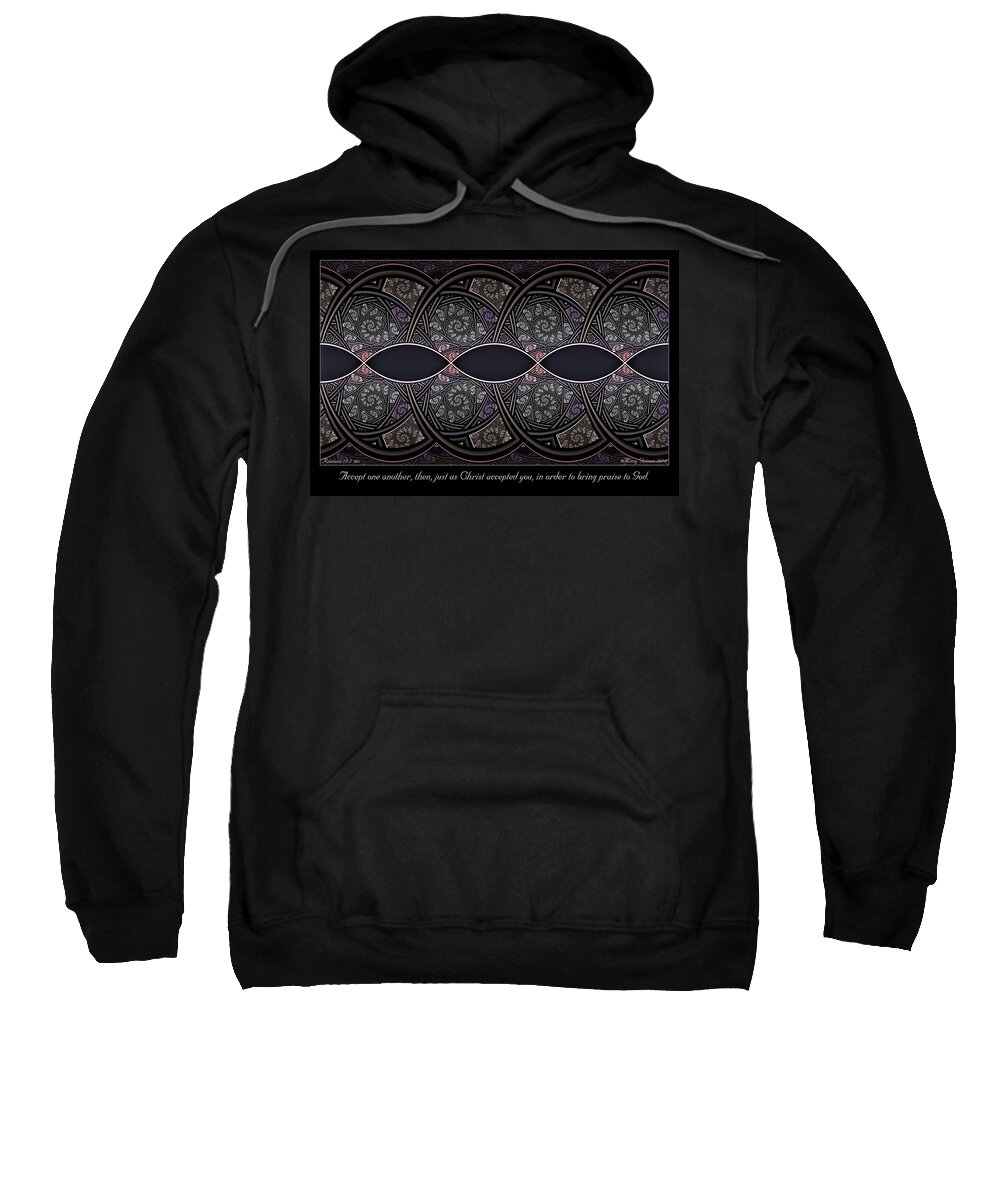 Fractal Sweatshirt featuring the digital art Accept One Another by Missy Gainer