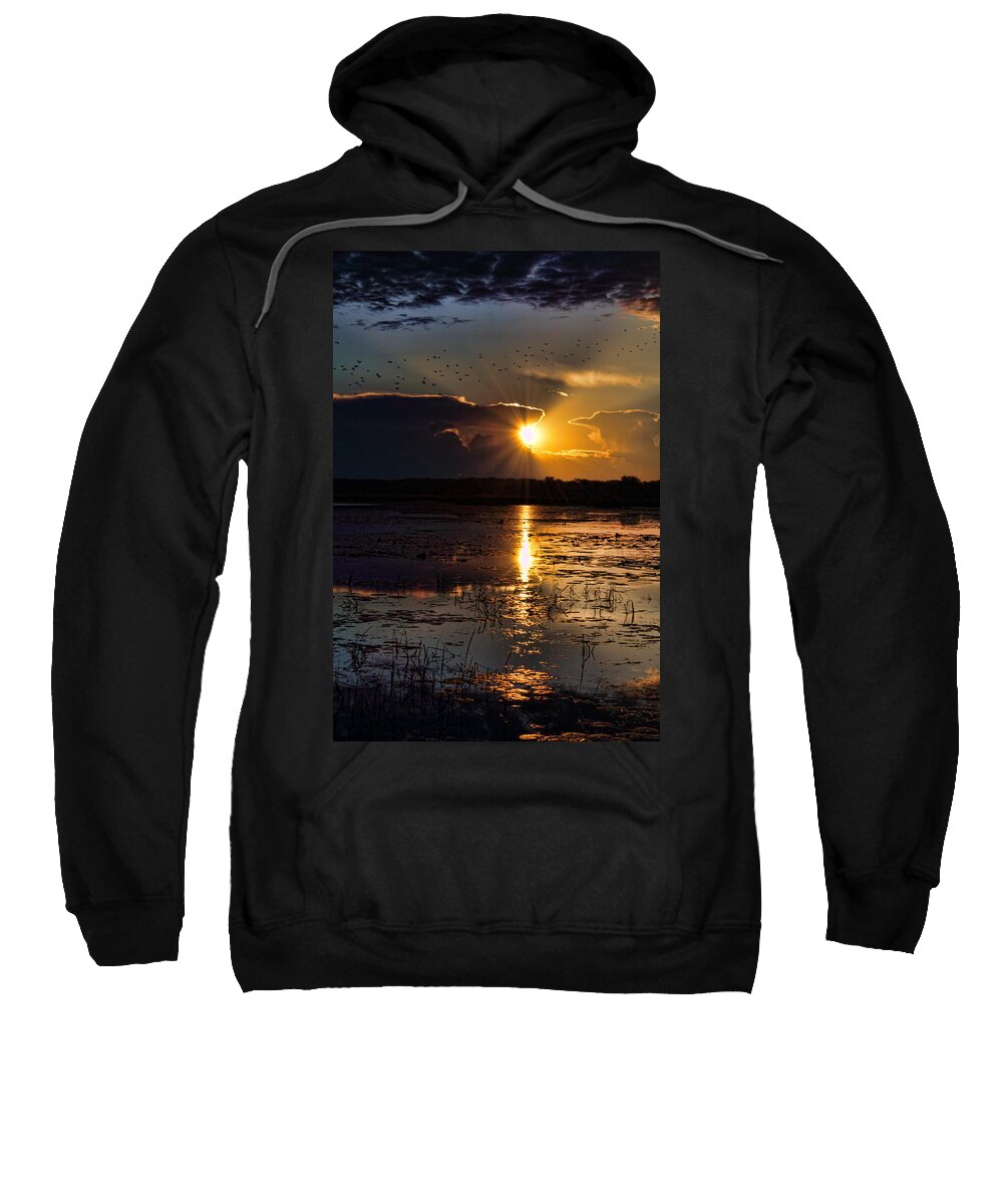 Mead Sweatshirt featuring the photograph Late Afternoon Reflection by Dale Kauzlaric