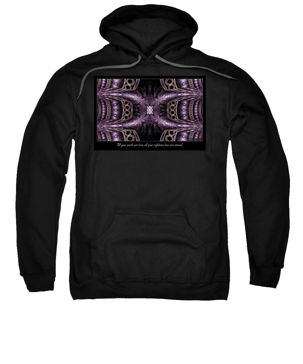 Fractal Sweatshirt featuring the digital art All Your Words by Missy Gainer