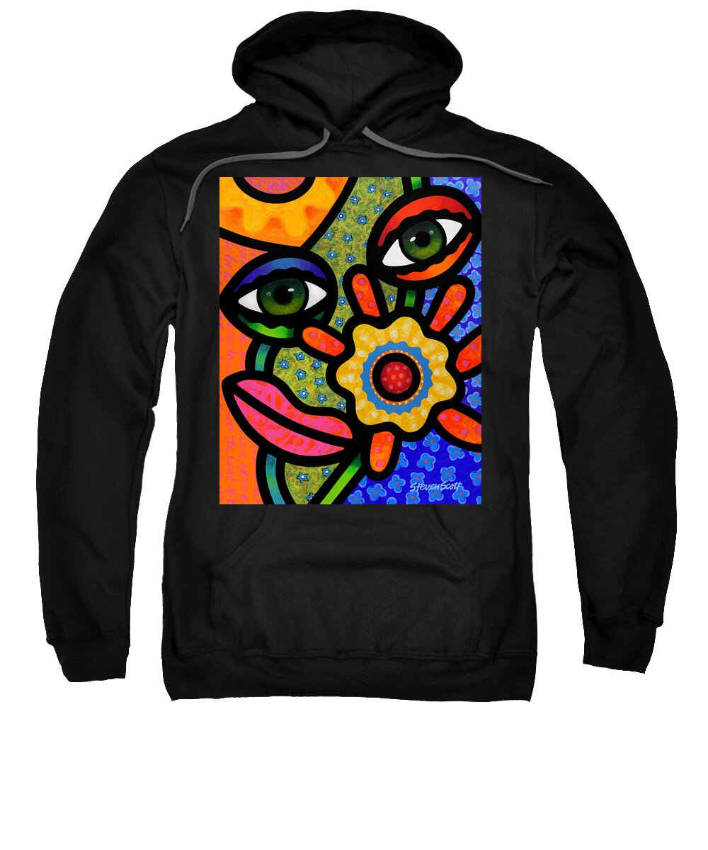 Abstract Sweatshirt featuring the painting An Eye on Spring by Steven Scott