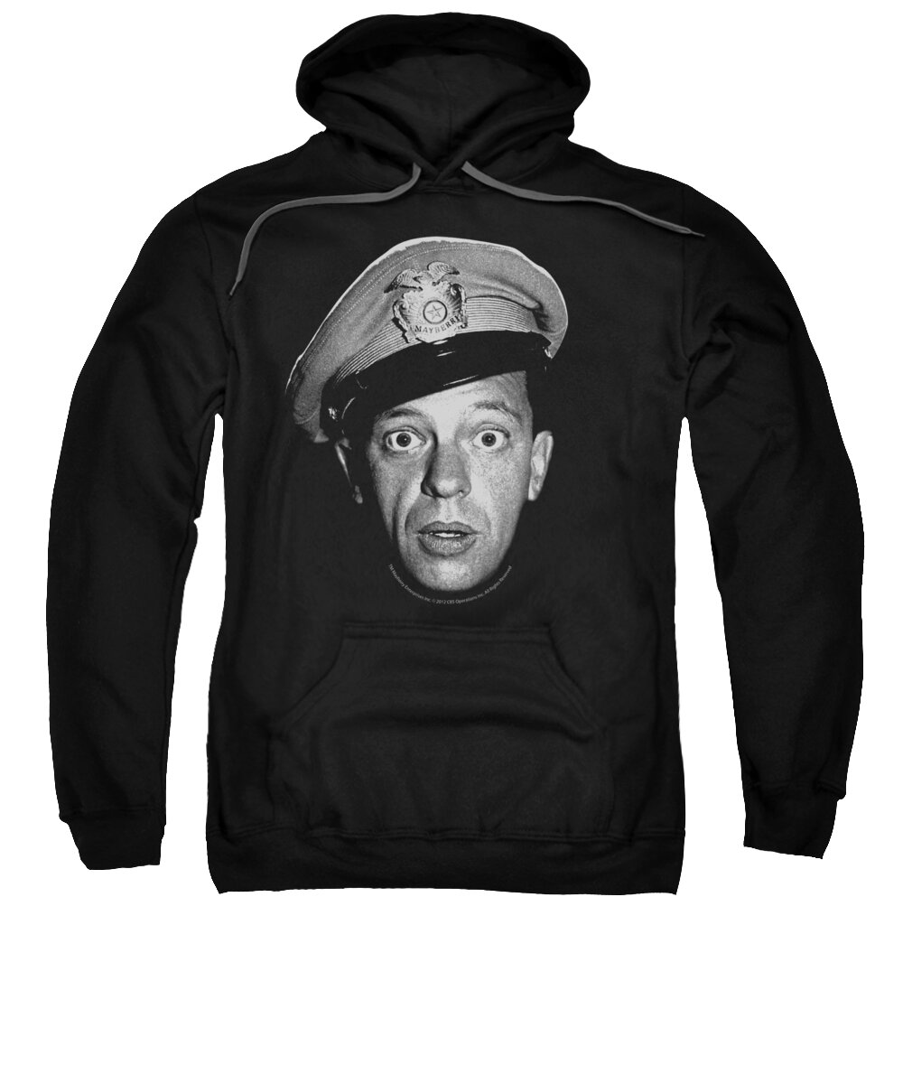 Black Sweatshirt featuring the digital art Andy Griffith - Barney Head by Brand A