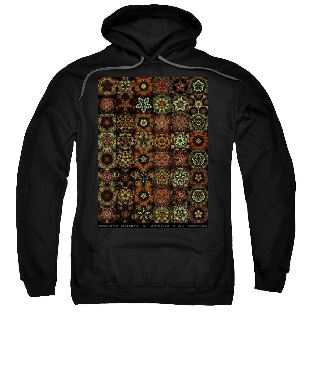 Brown Sweatshirt featuring the digital art Asclepiads 6x8 by Ann Stretton