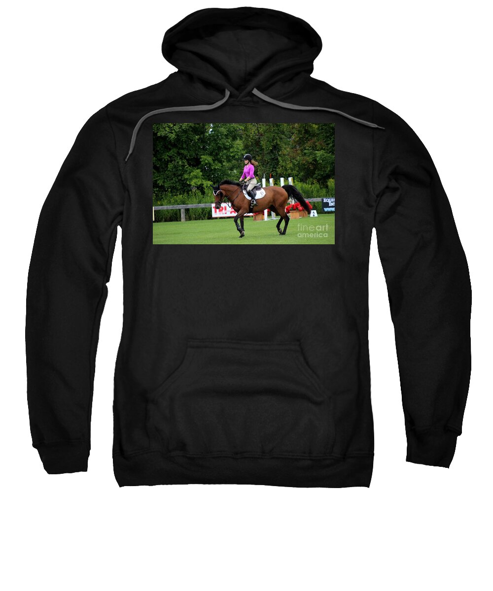 Horse Sweatshirt featuring the photograph At-c-jumper31 by Janice Byer