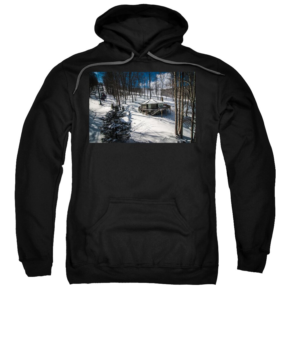 People Sweatshirt featuring the photograph At The Ski Resort by Alex Grichenko