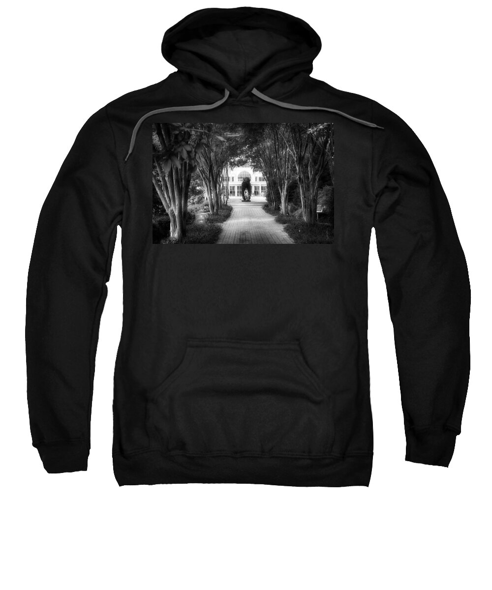 Atlanta Sweatshirt featuring the photograph Atlanta Botanical Garden-Black and White by Douglas Barnard