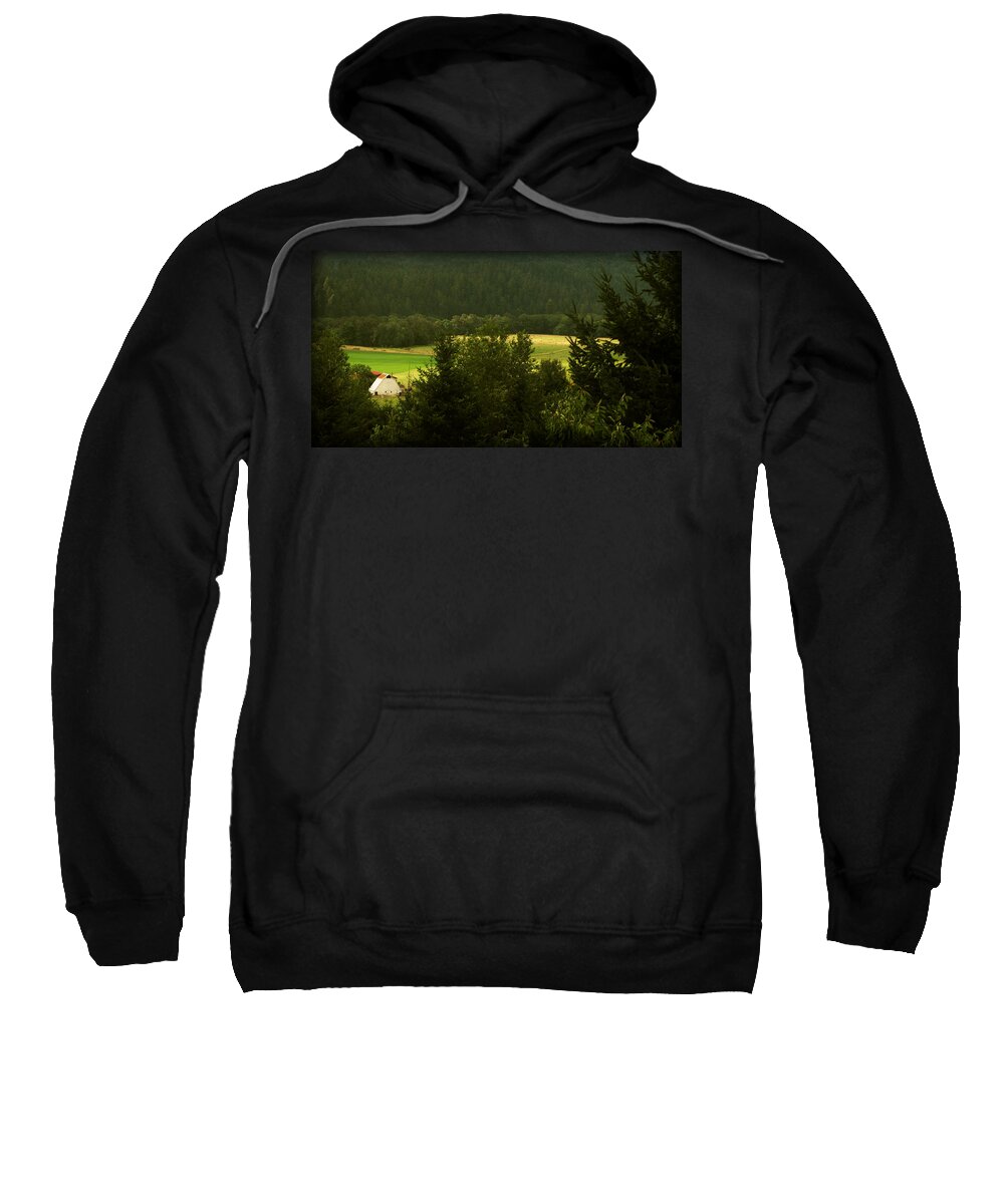 Landscape Sweatshirt featuring the photograph Barn in the Meadow by KATIE Vigil