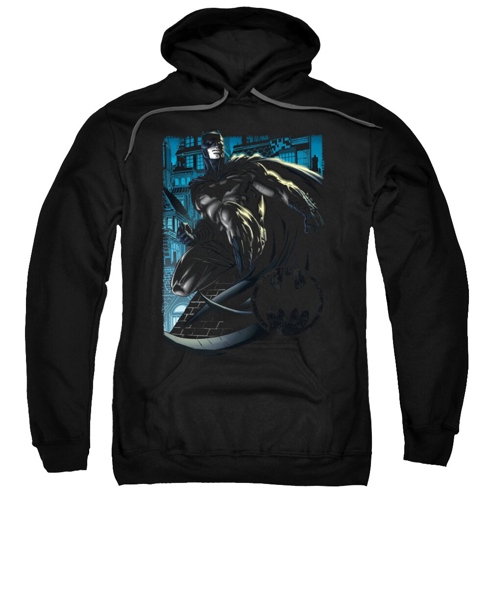  Sweatshirt featuring the digital art Batman - Knight Falls In Gotham by Brand A