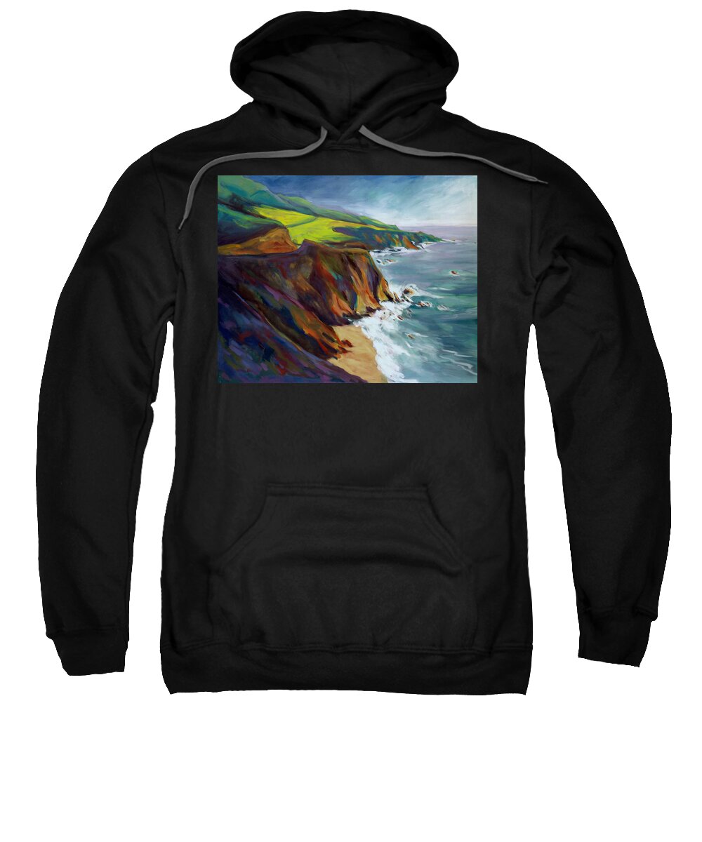 Big Sweatshirt featuring the painting Big Sur 1 by Konnie Kim