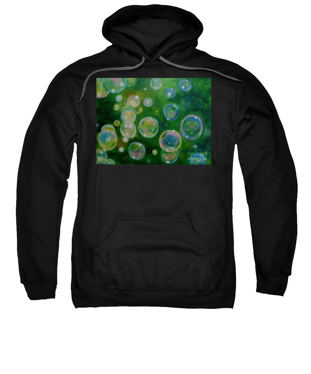 Bubbles Sweatshirt featuring the painting Blowing Bubbles by Julie Brugh Riffey
