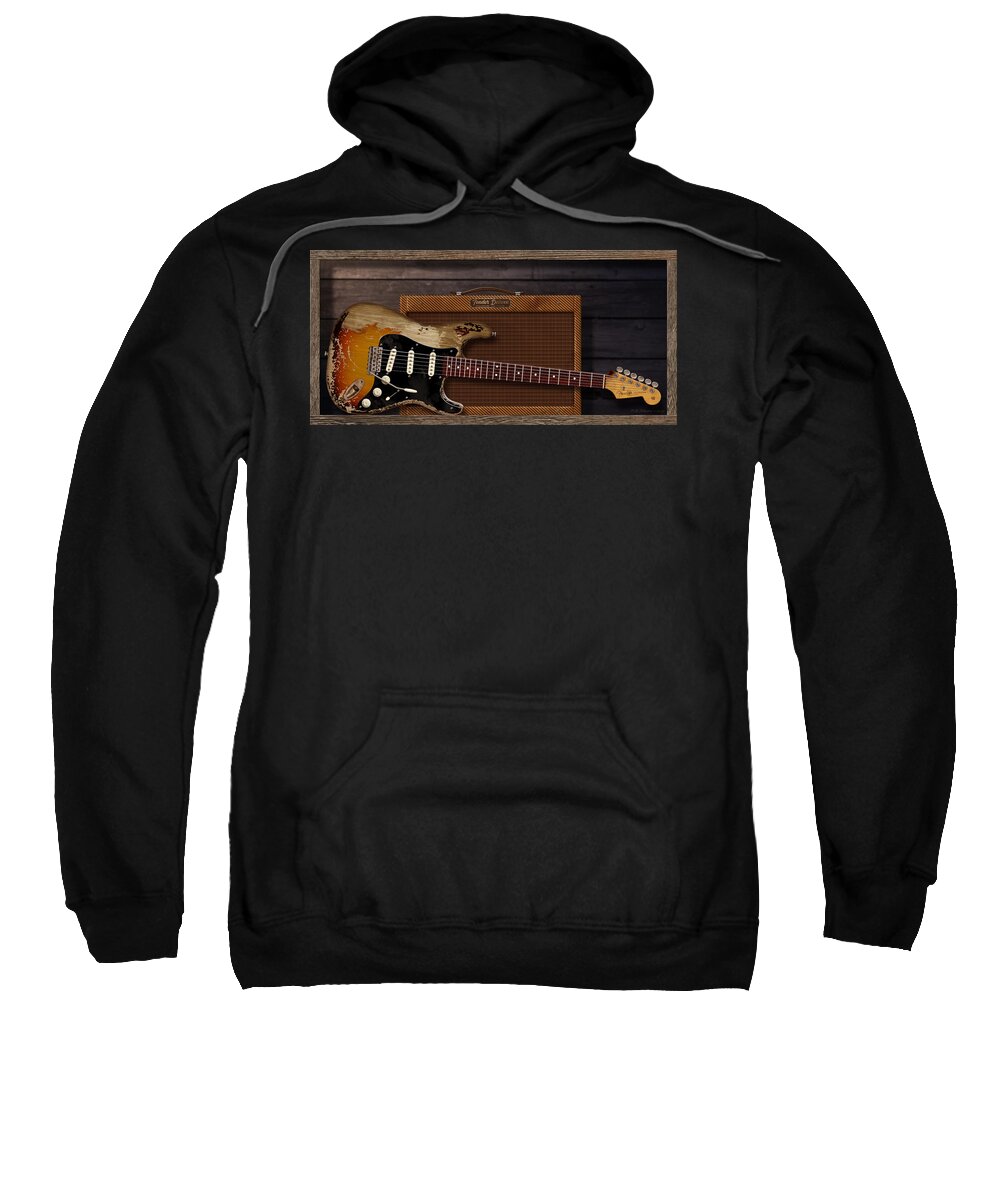 Stratocaster Sweatshirt featuring the digital art Blues Tools by WB Johnston