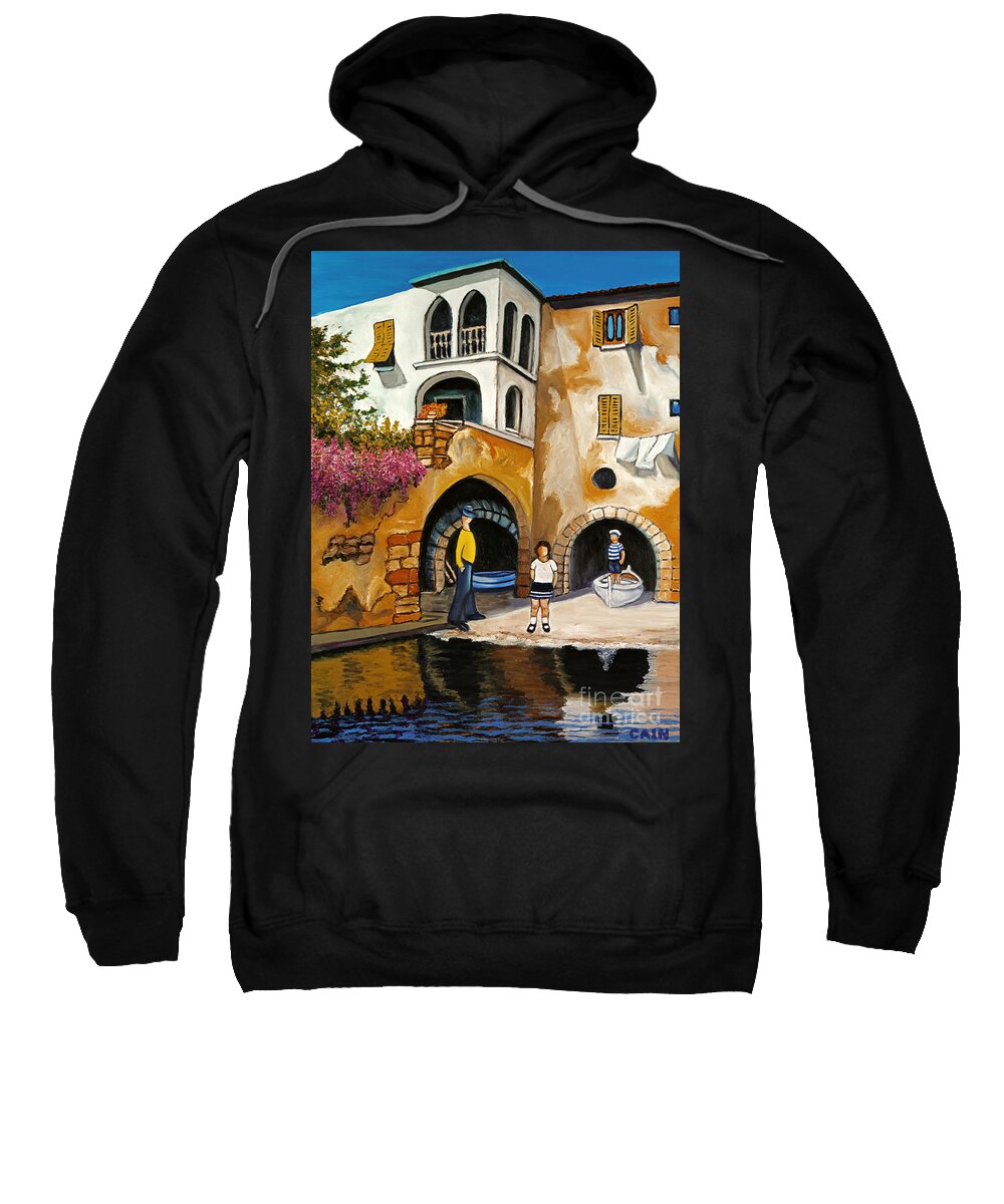 Italy Sweatshirt featuring the painting Boatman by William Cain