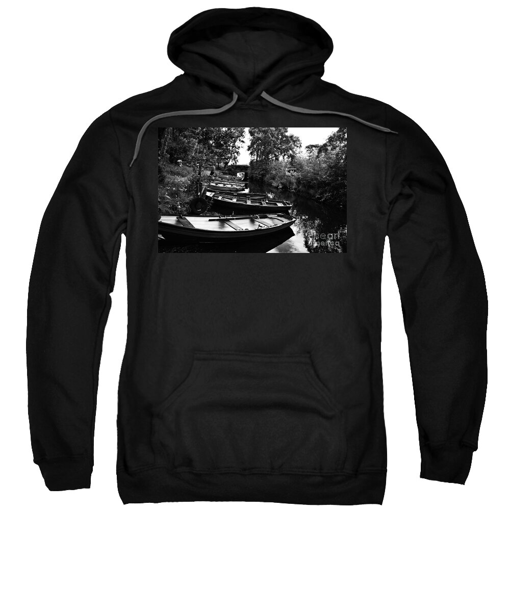 Boats Sweatshirt featuring the photograph Boats on a River by Matt Zerbe