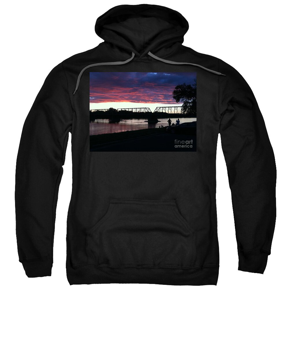 Bridge Sweatshirt featuring the photograph Bridge Sunset in June by Christopher Plummer