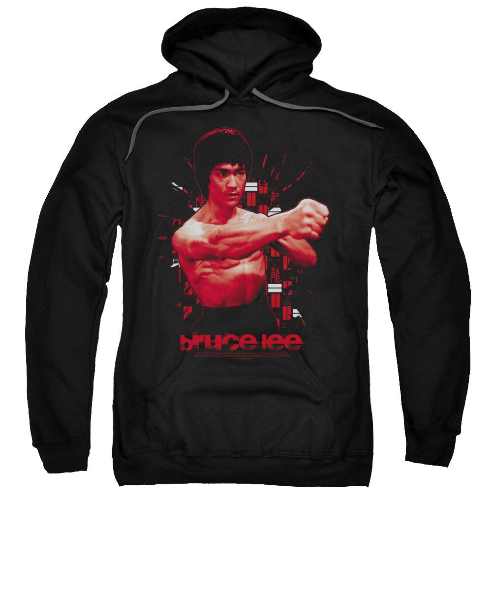  Sweatshirt featuring the digital art Bruce Lee - The Shattering Fist by Brand A