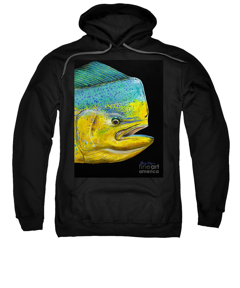 Bull Dolphin Sweatshirt featuring the painting Bull Head Off0033 by Carey Chen