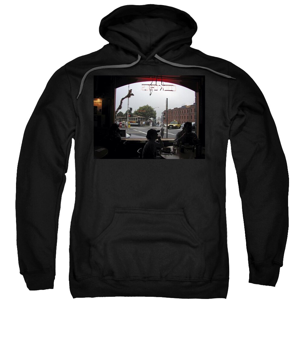 Cable Sweatshirt featuring the photograph Cable Car Cafe by Steve Ondrus