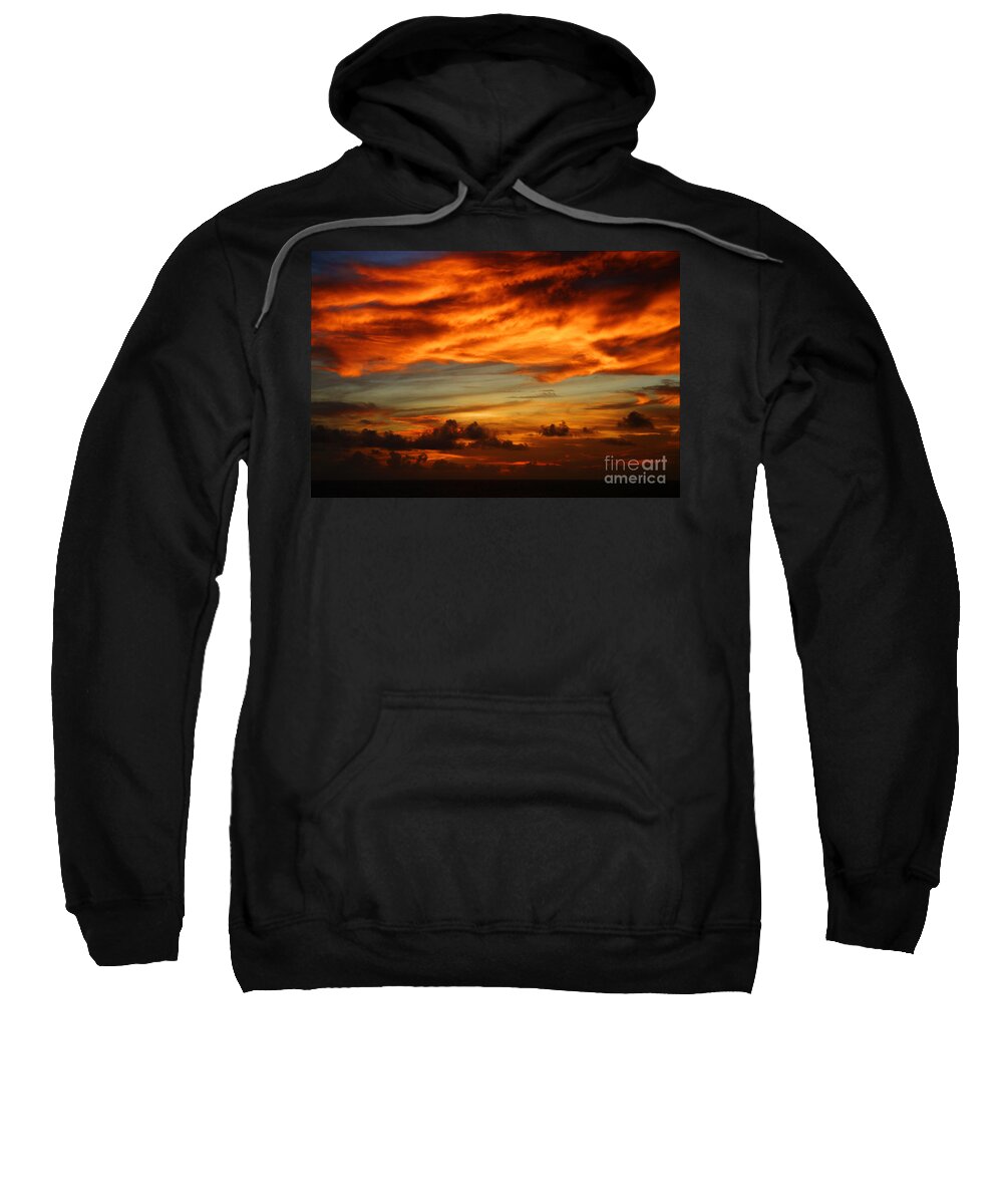 Sunset Sweatshirt featuring the photograph Caribbean Fire by Bob Hislop
