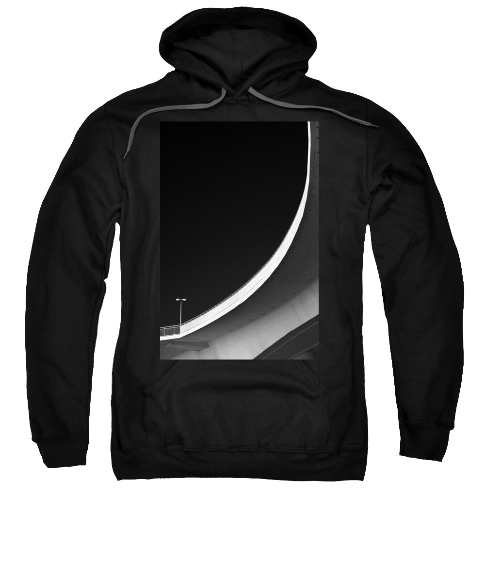 Bridge Sweatshirt featuring the photograph Causeway Arc Clearwater Florida Black and White by David Smith