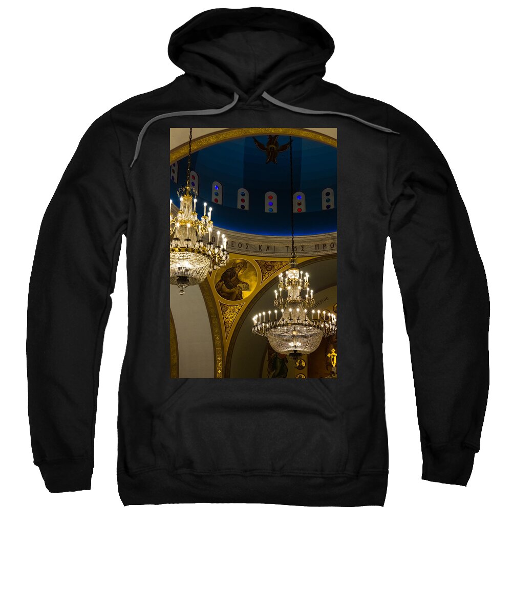 1948 Sweatshirt featuring the photograph Chandeliers and Arches by Ed Gleichman