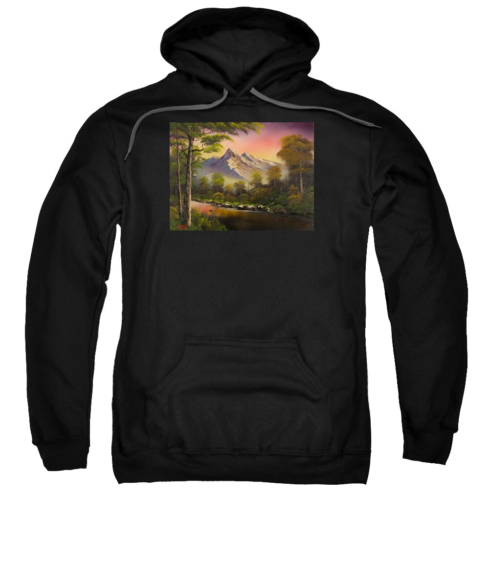 Landscape Sweatshirt featuring the painting Summer Evening by Chris Steele