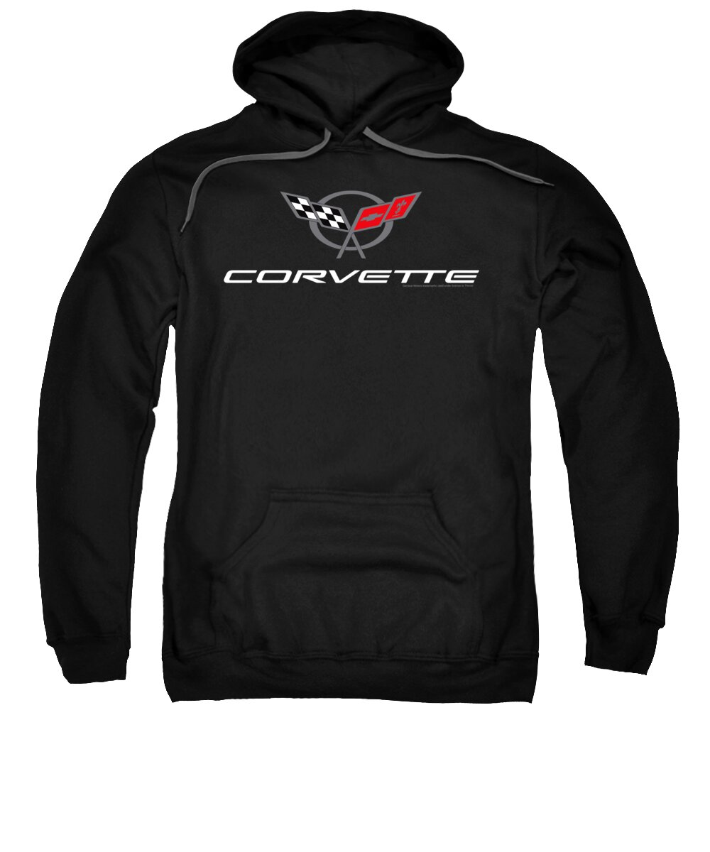  Sweatshirt featuring the digital art Chevrolet - Corvette Modern Emblem by Brand A