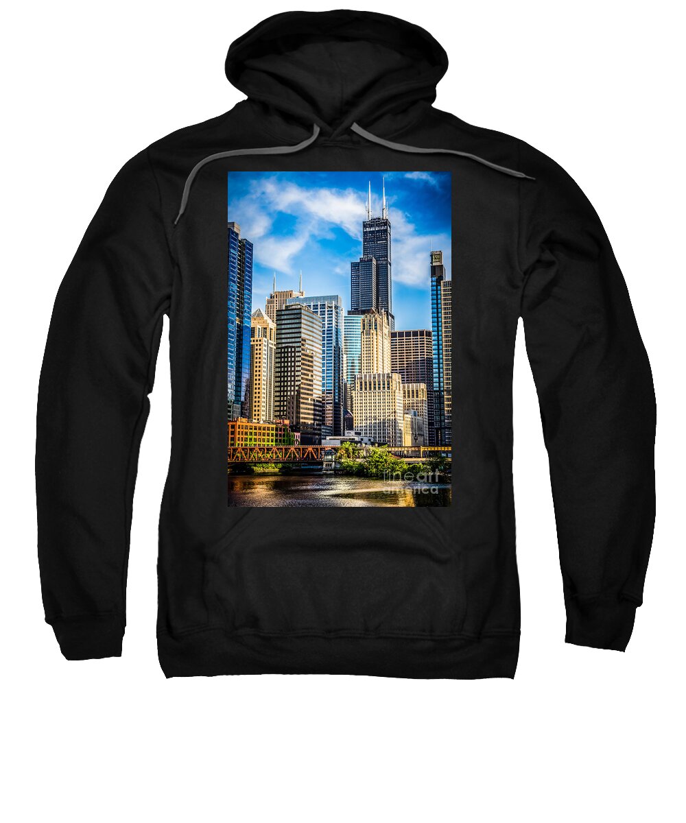 America Sweatshirt featuring the photograph Chicago High Resolution Picture by Paul Velgos