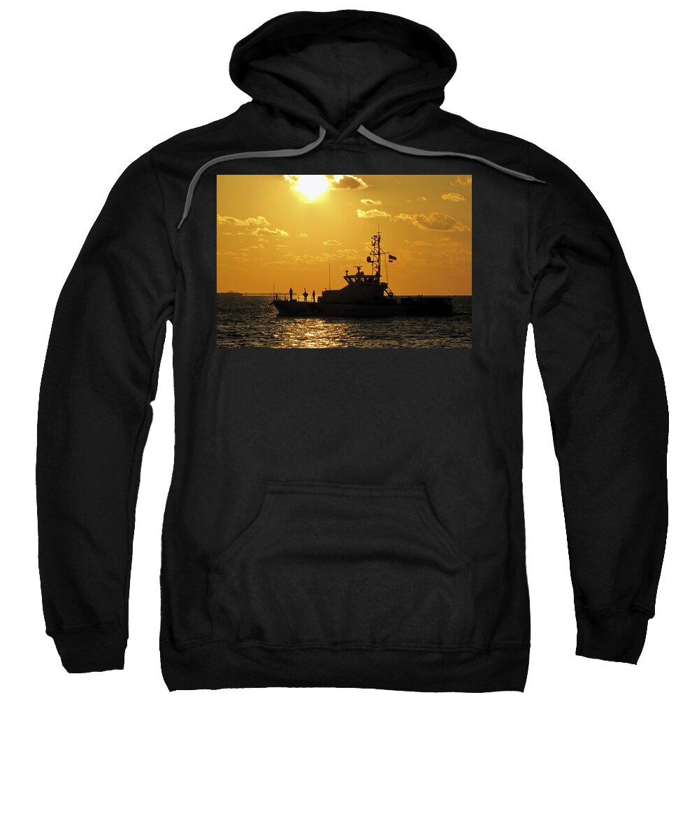 Sky Sweatshirt featuring the photograph Coast Guard in Paradise - Key West by Bob Slitzan
