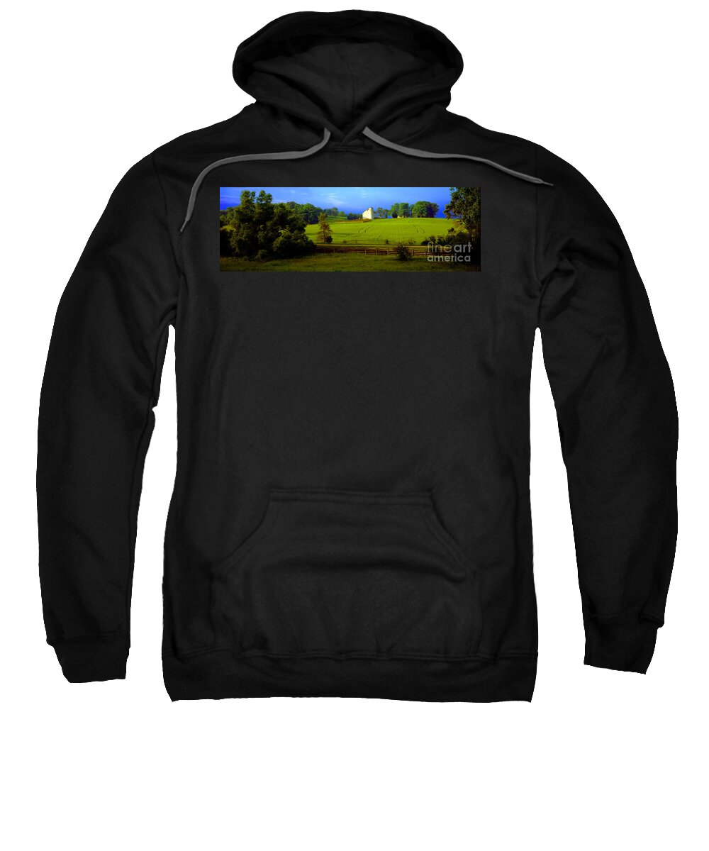 Conley Sweatshirt featuring the photograph Conley road farm spring time by Tom Jelen