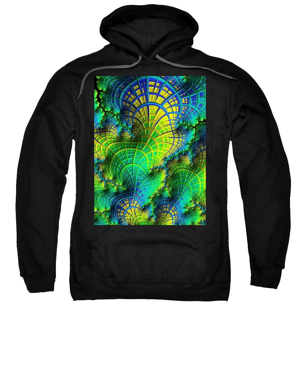 Coral Electric Sweatshirt featuring the digital art Coral Electric by Susan Maxwell Schmidt