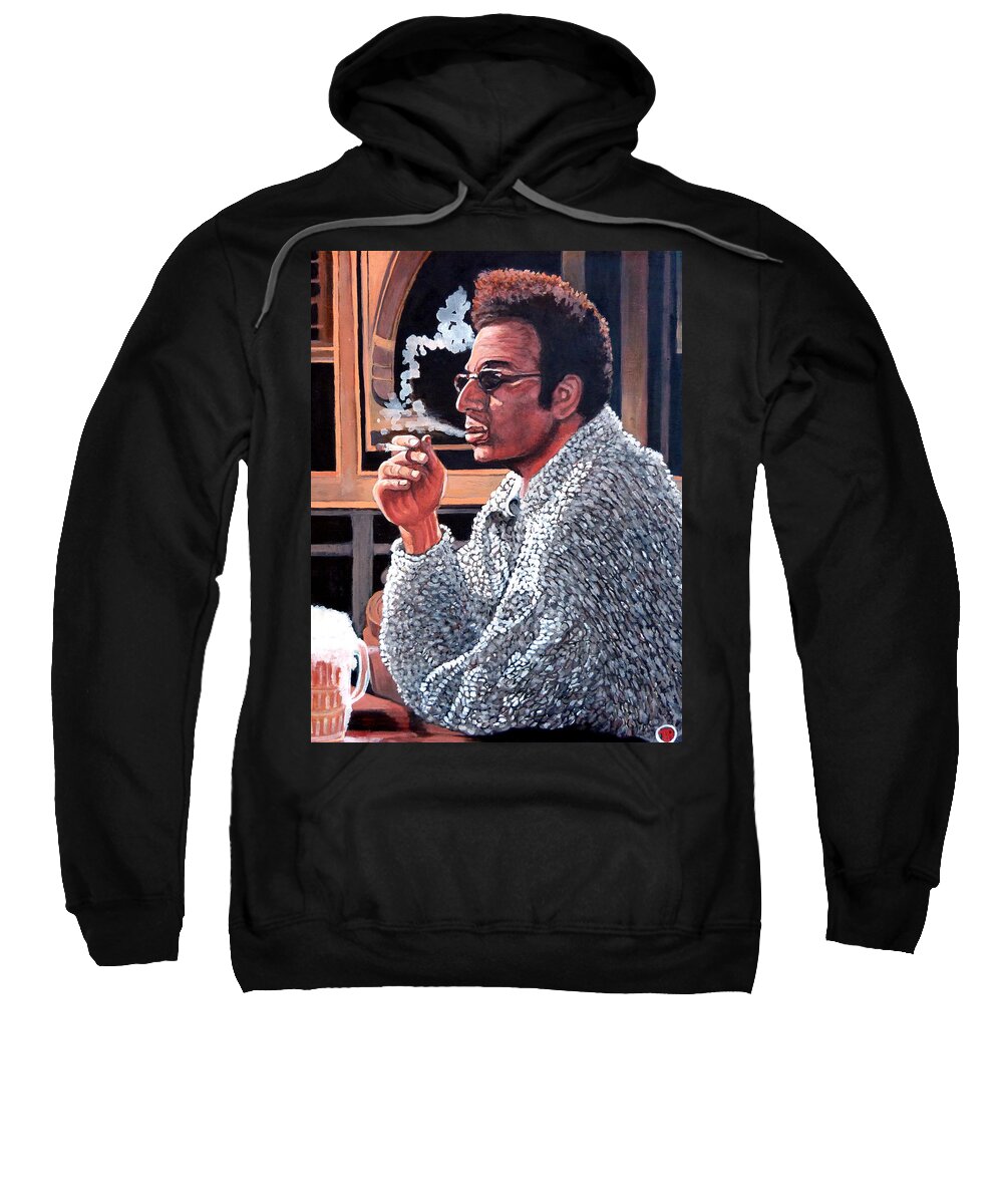 Kramer Sweatshirt featuring the painting Cosmo Kramer by Tom Roderick