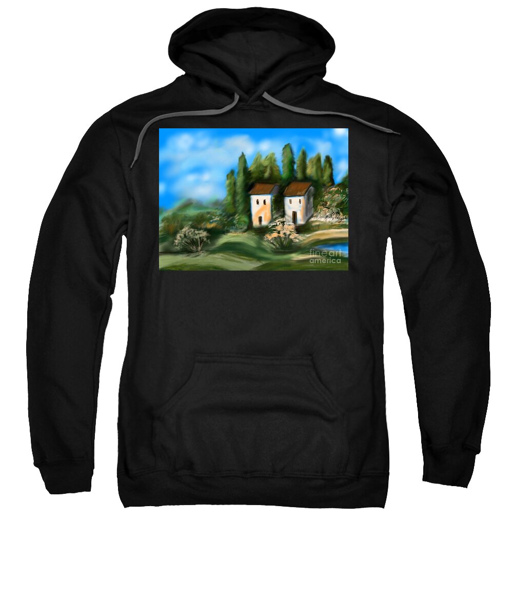 Landscape Sweatshirt featuring the digital art Countryside by Christine Fournier
