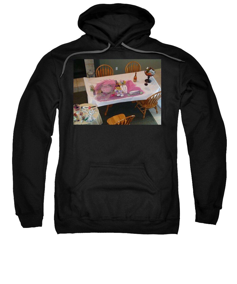 Paper Sweatshirt featuring the painting Creating Wrapping Paper by Lisa Kaiser