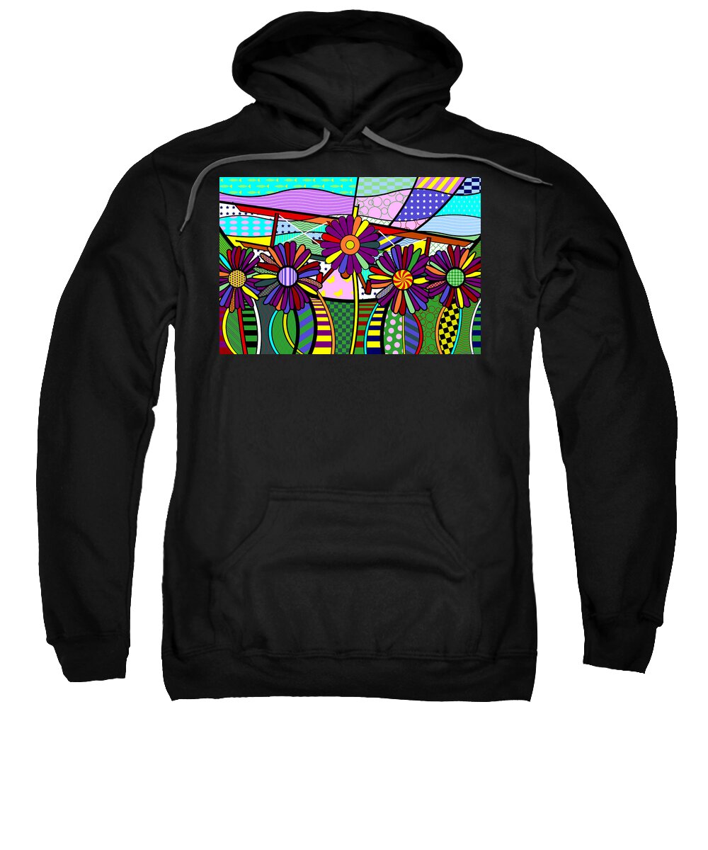 Colorful Sweatshirt featuring the digital art Daisy Plane by Randall J Henrie